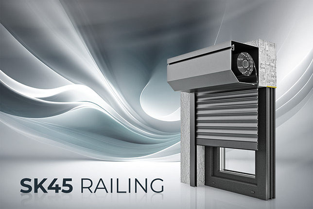 We are introducing the SK45 Railing, an attractively priced variant of the SK45 adaptive roller shutter box